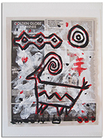 untitled (acrylic " collage on newsprint)